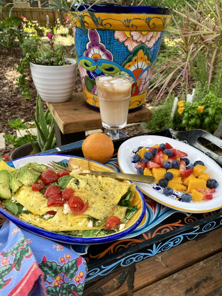 For the Mediterranean diet lover Mom spinach, feta and tomato omelette