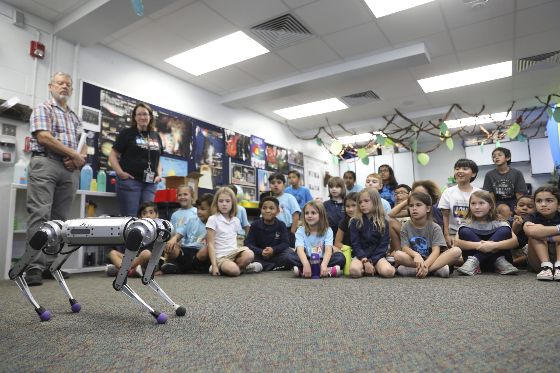 IHMC robotic dog in a classroom