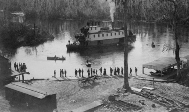 River steamboat “Okeehumkee” approaching landing - Ocala, Florida. 1886 | State Archives of Florida